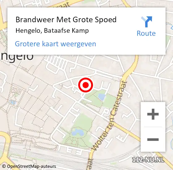 Locatie op kaart van de 112 melding: Brandweer Met Grote Spoed Naar Hengelo, Bataafse Kamp op 24 maart 2024 11:25