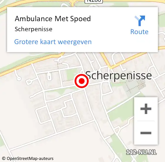 Locatie op kaart van de 112 melding: Ambulance Met Spoed Naar Scherpenisse op 24 maart 2024 12:06