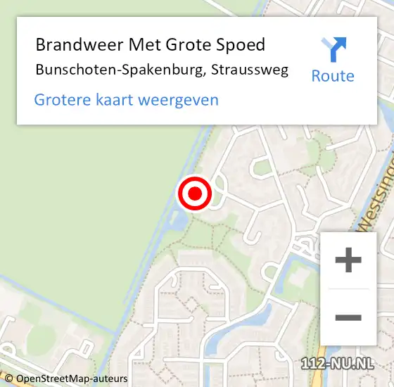 Locatie op kaart van de 112 melding: Brandweer Met Grote Spoed Naar Bunschoten-Spakenburg, Straussweg op 24 maart 2024 12:27