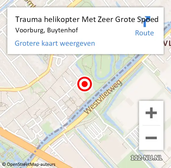 Locatie op kaart van de 112 melding: Trauma helikopter Met Zeer Grote Spoed Naar Voorburg, Buytenhof op 24 maart 2024 12:29