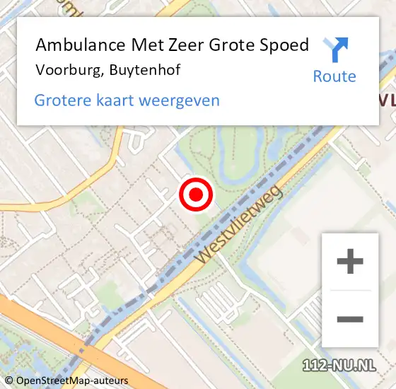 Locatie op kaart van de 112 melding: Ambulance Met Zeer Grote Spoed Naar Voorburg, Buytenhof op 24 maart 2024 12:29