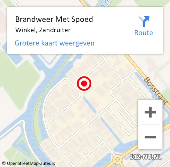 Locatie op kaart van de 112 melding: Brandweer Met Spoed Naar Winkel, Zandruiter op 24 maart 2024 12:31