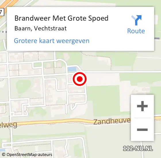 Locatie op kaart van de 112 melding: Brandweer Met Grote Spoed Naar Baarn, Vechtstraat op 24 maart 2024 12:36