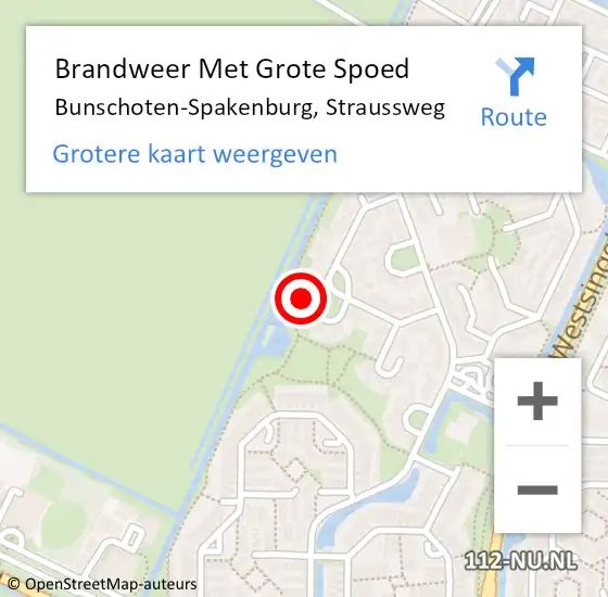 Locatie op kaart van de 112 melding: Brandweer Met Grote Spoed Naar Bunschoten-Spakenburg, Straussweg op 24 maart 2024 12:36