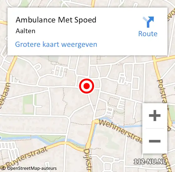 Locatie op kaart van de 112 melding: Ambulance Met Spoed Naar Aalten op 24 maart 2024 12:47