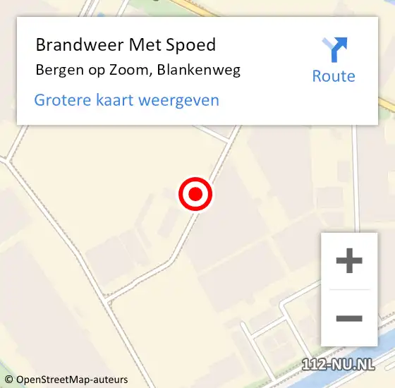 Locatie op kaart van de 112 melding: Brandweer Met Spoed Naar Bergen op Zoom, Blankenweg op 24 maart 2024 14:49