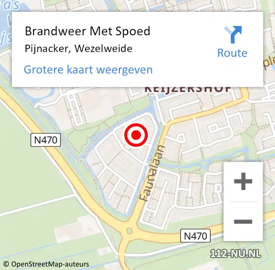Locatie op kaart van de 112 melding: Brandweer Met Spoed Naar Pijnacker, Wezelweide op 24 maart 2024 15:26