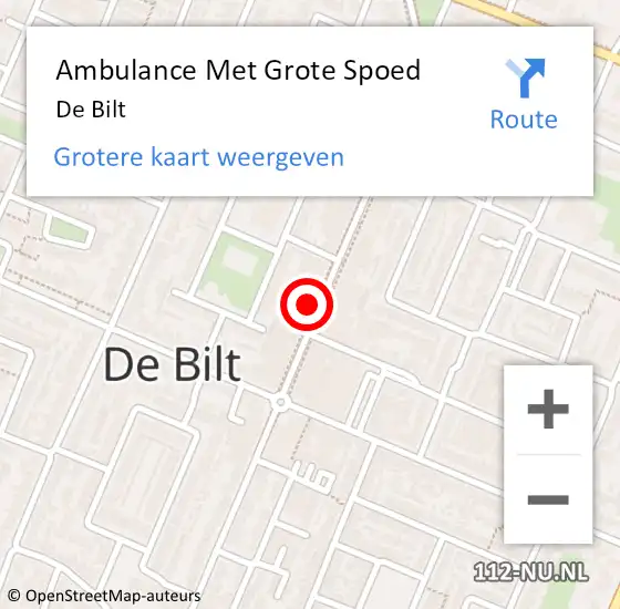 Locatie op kaart van de 112 melding: Ambulance Met Grote Spoed Naar De Bilt op 24 maart 2024 16:09