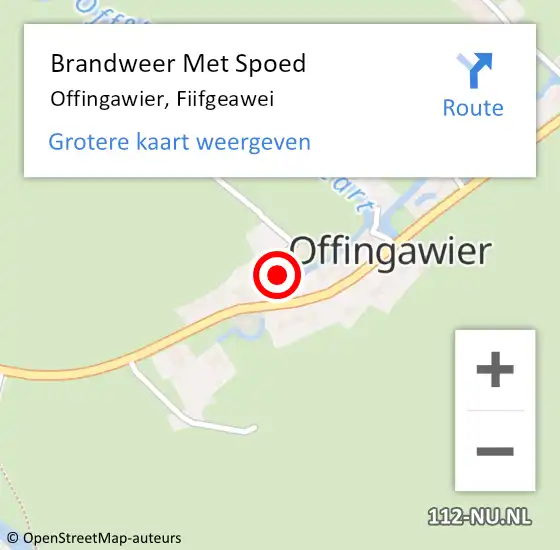 Locatie op kaart van de 112 melding: Brandweer Met Spoed Naar Offingawier, Fiifgeawei op 30 september 2014 08:05