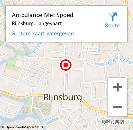 Locatie op kaart van de 112 melding: Ambulance Met Spoed Naar Rijnsburg, Langevaart op 24 maart 2024 16:35