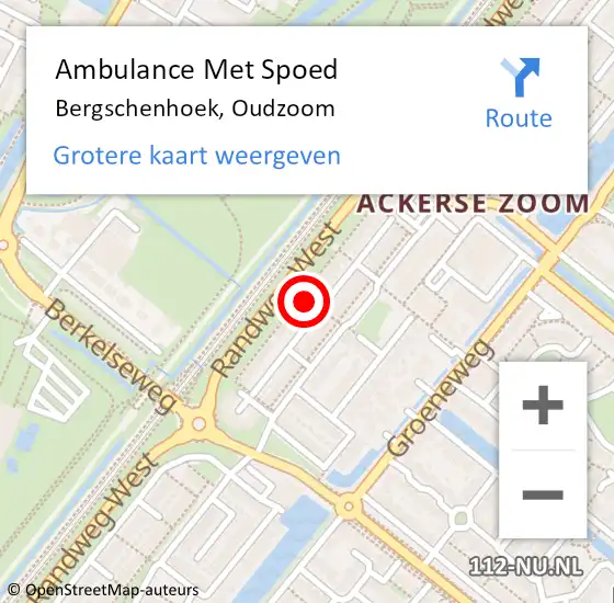 Locatie op kaart van de 112 melding: Ambulance Met Spoed Naar Bergschenhoek, Oudzoom op 24 maart 2024 16:41