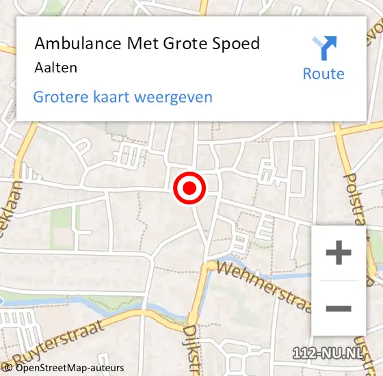 Locatie op kaart van de 112 melding: Ambulance Met Grote Spoed Naar Aalten op 24 maart 2024 17:58