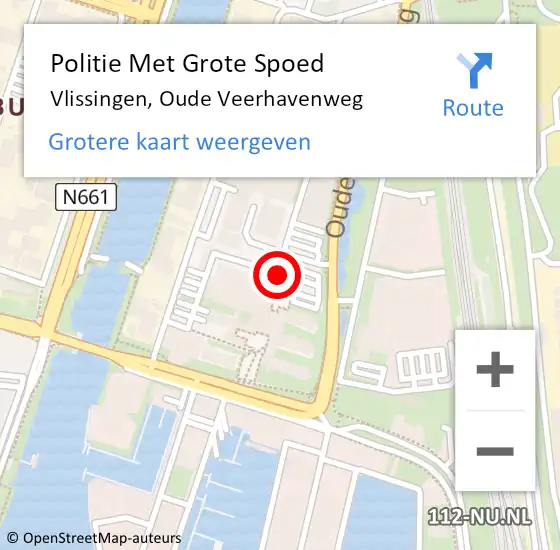 Locatie op kaart van de 112 melding: Politie Met Grote Spoed Naar Vlissingen, Oude Veerhavenweg op 24 maart 2024 18:43