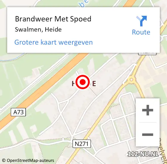 Locatie op kaart van de 112 melding: Brandweer Met Spoed Naar Swalmen, Heide op 24 maart 2024 18:54