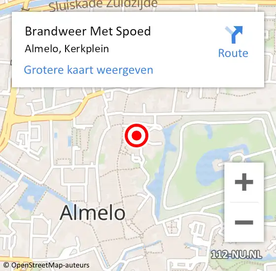 Locatie op kaart van de 112 melding: Brandweer Met Spoed Naar Almelo, Kerkplein op 24 maart 2024 18:57