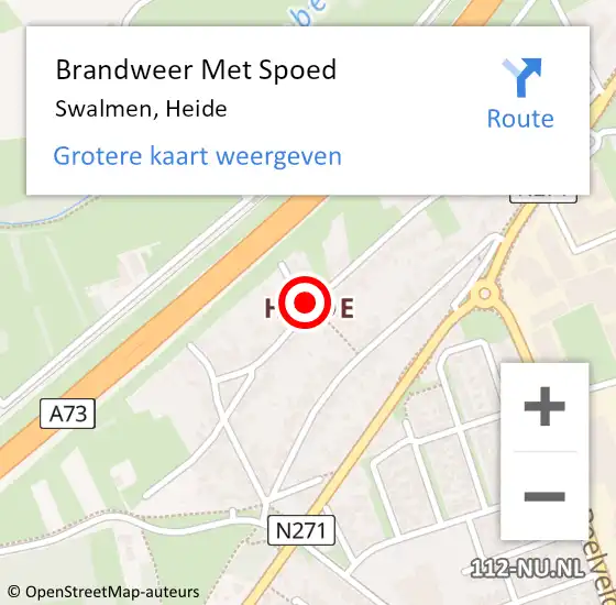 Locatie op kaart van de 112 melding: Brandweer Met Spoed Naar Swalmen, Heide op 24 maart 2024 18:57