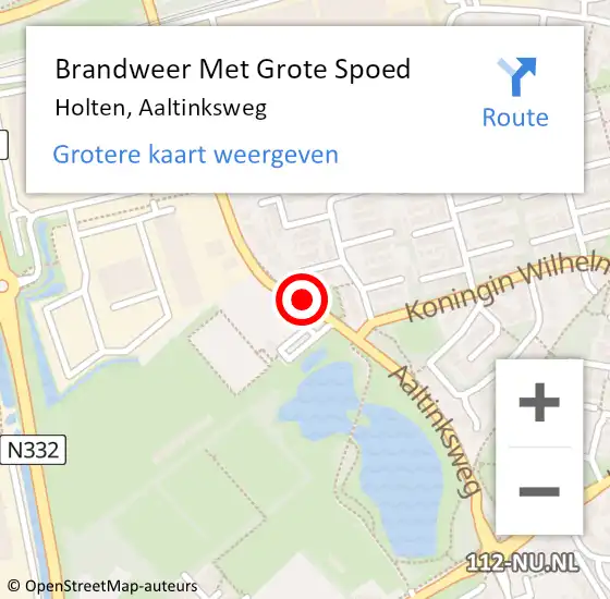 Locatie op kaart van de 112 melding: Brandweer Met Grote Spoed Naar Holten, Aaltinksweg op 30 september 2014 08:17