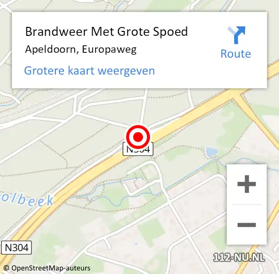 Locatie op kaart van de 112 melding: Brandweer Met Grote Spoed Naar Ugchelen, Europaweg op 24 maart 2024 20:02