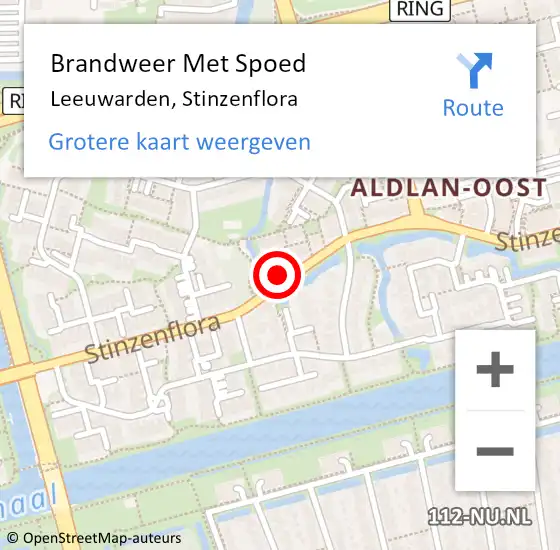 Locatie op kaart van de 112 melding: Brandweer Met Spoed Naar Leeuwarden, Stinzenflora op 24 maart 2024 20:27