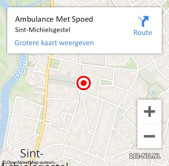 Locatie op kaart van de 112 melding: Ambulance Met Spoed Naar Sint-Michielsgestel op 24 maart 2024 21:28