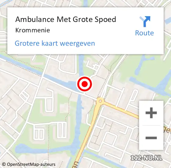 Locatie op kaart van de 112 melding: Ambulance Met Grote Spoed Naar Krommenie op 24 maart 2024 21:49
