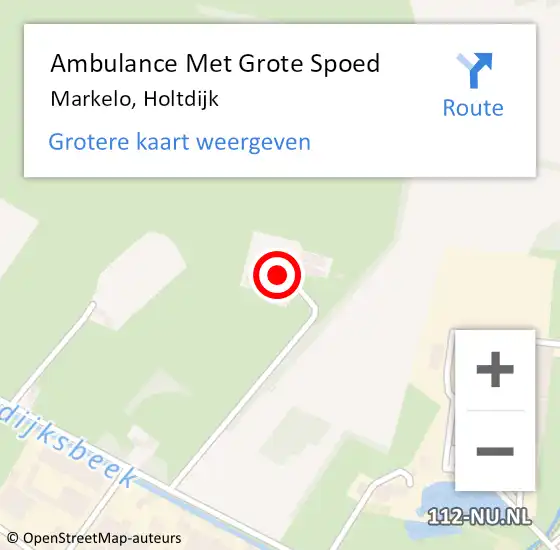 Locatie op kaart van de 112 melding: Ambulance Met Grote Spoed Naar Markelo, Holtdijk op 30 september 2014 08:27