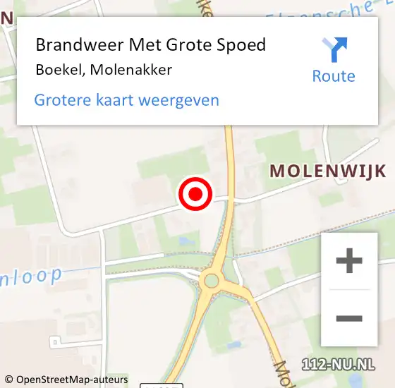 Locatie op kaart van de 112 melding: Brandweer Met Grote Spoed Naar Boekel, Molenakker op 24 maart 2024 22:34