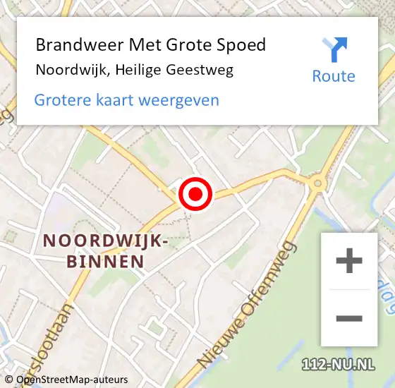 Locatie op kaart van de 112 melding: Brandweer Met Grote Spoed Naar Noordwijk, Heilige Geestweg op 24 maart 2024 22:43