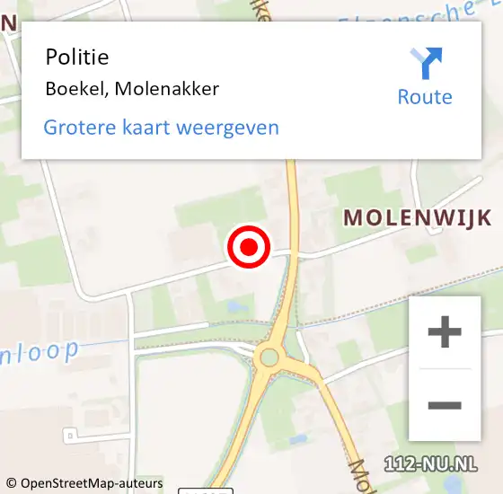 Locatie op kaart van de 112 melding: Politie Boekel, Molenakker op 24 maart 2024 23:22