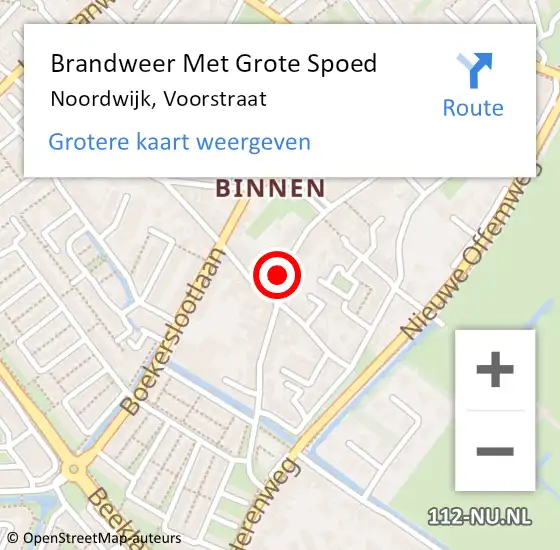 Locatie op kaart van de 112 melding: Brandweer Met Grote Spoed Naar Noordwijk, Voorstraat op 25 maart 2024 00:06