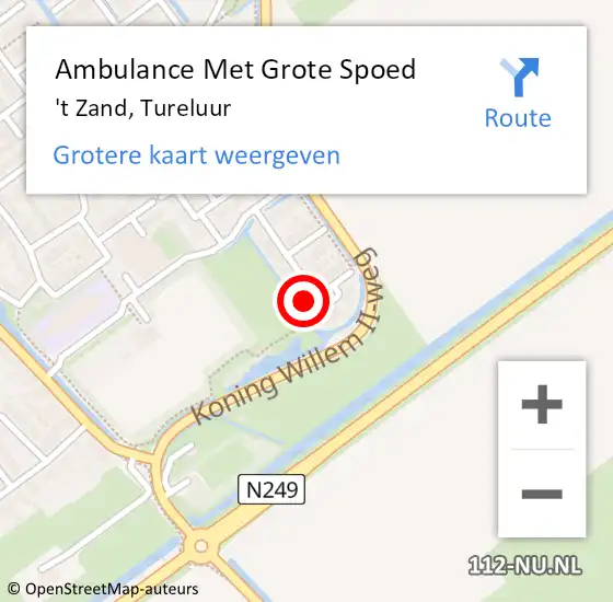 Locatie op kaart van de 112 melding: Ambulance Met Grote Spoed Naar 't Zand, Tureluur op 25 maart 2024 00:54