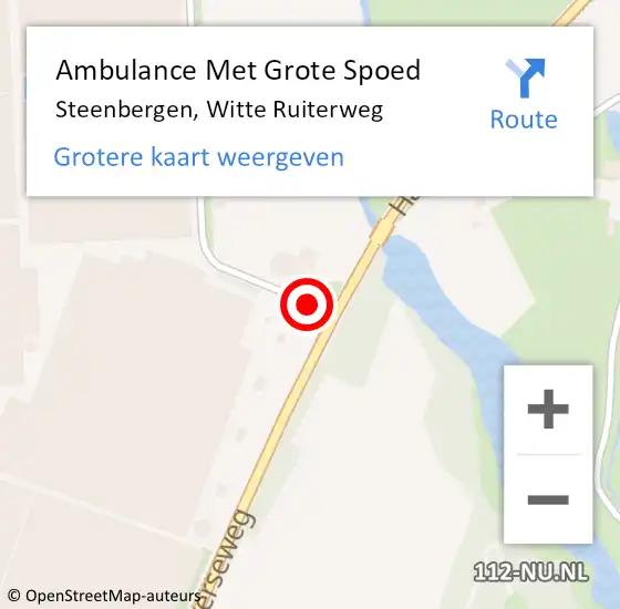 Locatie op kaart van de 112 melding: Ambulance Met Grote Spoed Naar Steenbergen, Witte Ruiterweg op 16 oktober 2013 08:18