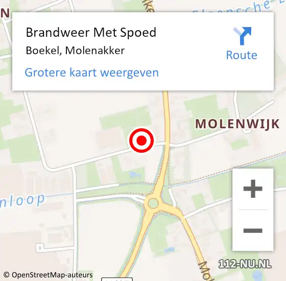 Locatie op kaart van de 112 melding: Brandweer Met Spoed Naar Boekel, Molenakker op 25 maart 2024 02:37