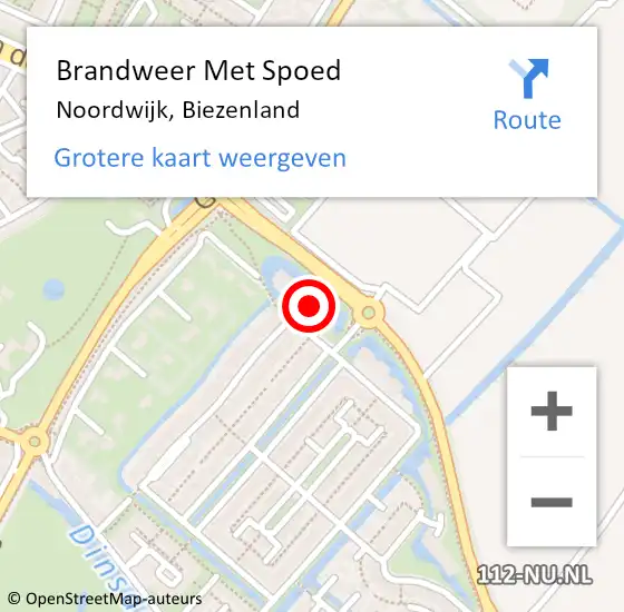 Locatie op kaart van de 112 melding: Brandweer Met Spoed Naar Noordwijk, Biezenland op 25 maart 2024 02:44