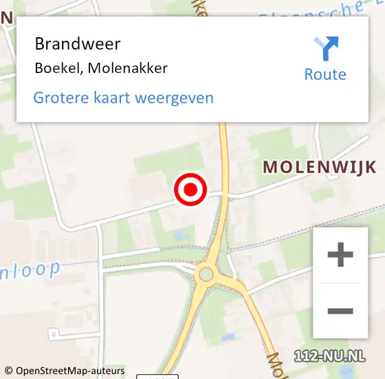 Locatie op kaart van de 112 melding: Brandweer Boekel, Molenakker op 25 maart 2024 04:57
