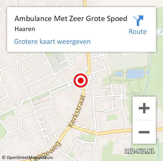 Locatie op kaart van de 112 melding: Ambulance Met Zeer Grote Spoed Naar Haaren op 25 maart 2024 05:13