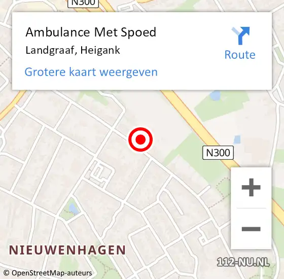 Locatie op kaart van de 112 melding: Ambulance Met Spoed Naar Landgraaf, Heigank op 30 september 2014 08:43