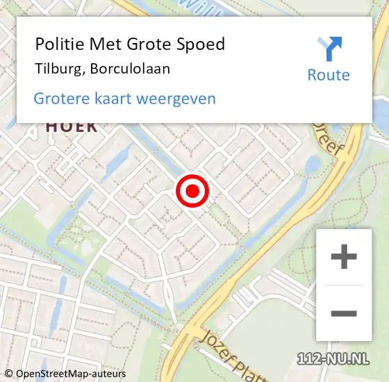 Locatie op kaart van de 112 melding: Politie Met Grote Spoed Naar Tilburg, Borculolaan op 25 maart 2024 07:24