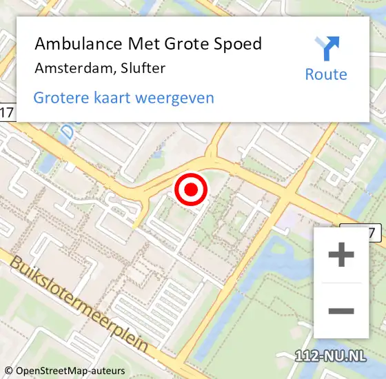 Locatie op kaart van de 112 melding: Ambulance Met Grote Spoed Naar Amsterdam, Slufter op 25 maart 2024 07:38