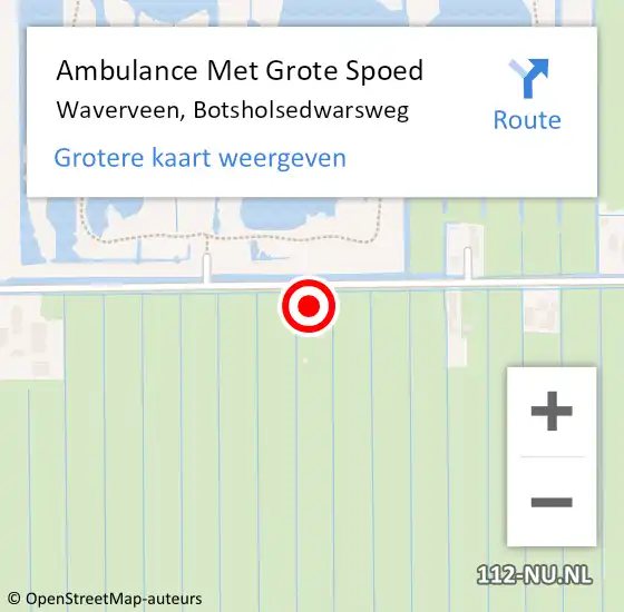 Locatie op kaart van de 112 melding: Ambulance Met Grote Spoed Naar Waverveen, Botsholsedwarsweg op 25 maart 2024 07:58