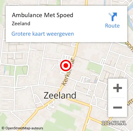 Locatie op kaart van de 112 melding: Ambulance Met Spoed Naar Zeeland op 25 maart 2024 08:20
