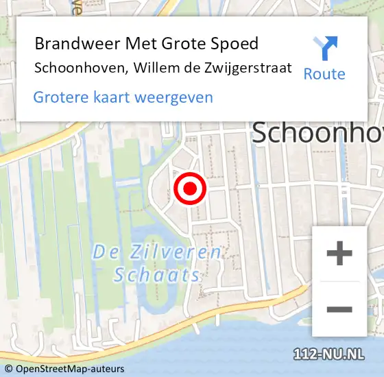 Locatie op kaart van de 112 melding: Brandweer Met Grote Spoed Naar Schoonhoven, Willem de Zwijgerstraat op 25 maart 2024 08:48