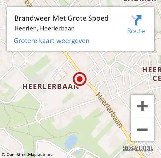 Locatie op kaart van de 112 melding: Brandweer Met Grote Spoed Naar Heerlen, Heerlerbaan op 25 maart 2024 08:56