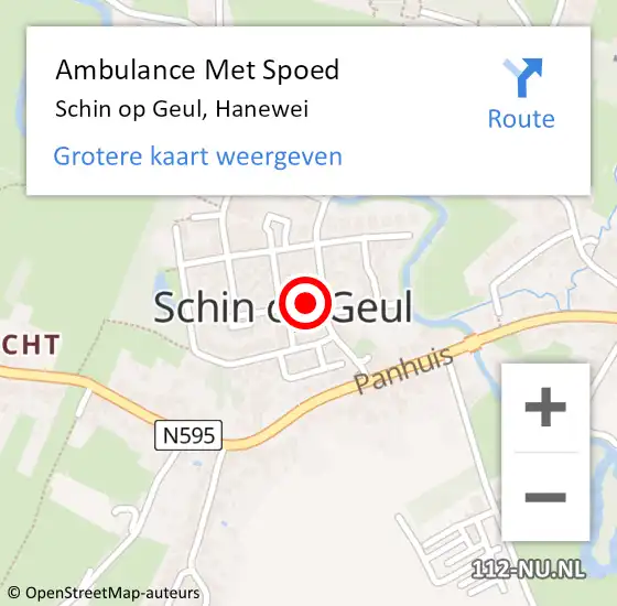 Locatie op kaart van de 112 melding: Ambulance Met Spoed Naar Schin op Geul, Hanewei op 30 september 2014 08:56