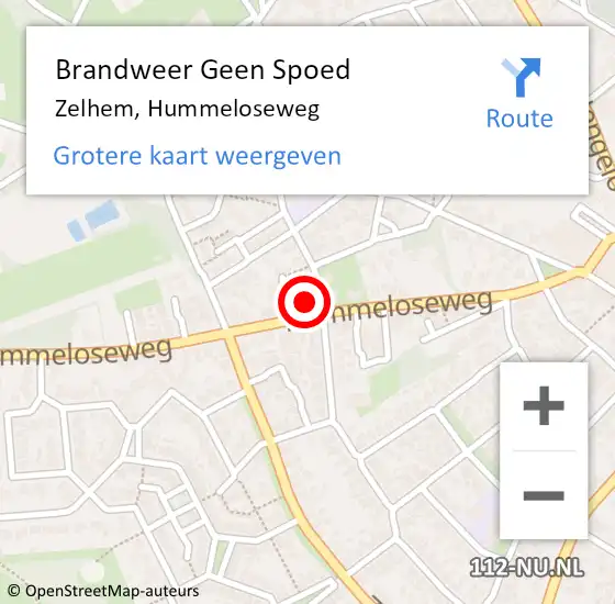 Locatie op kaart van de 112 melding: Brandweer Geen Spoed Naar Zelhem, Hummeloseweg op 25 maart 2024 09:02