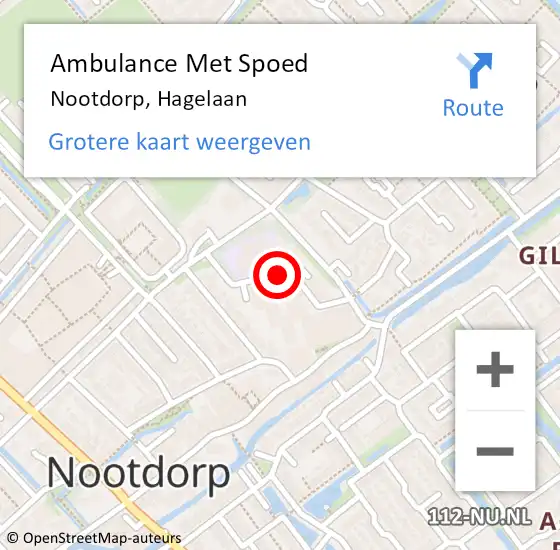 Locatie op kaart van de 112 melding: Ambulance Met Spoed Naar Nootdorp, Hagelaan op 25 maart 2024 09:30