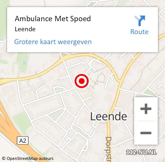 Locatie op kaart van de 112 melding: Ambulance Met Spoed Naar Leende op 25 maart 2024 09:40