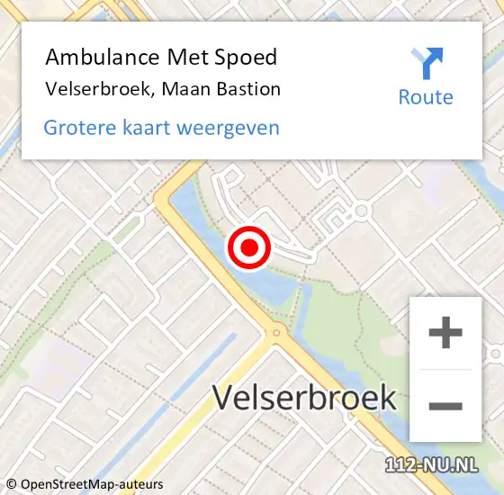 Locatie op kaart van de 112 melding: Ambulance Met Spoed Naar Velserbroek, Maan Bastion op 25 maart 2024 10:04