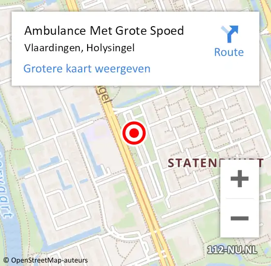 Locatie op kaart van de 112 melding: Ambulance Met Grote Spoed Naar Vlaardingen, Holysingel op 25 maart 2024 10:34