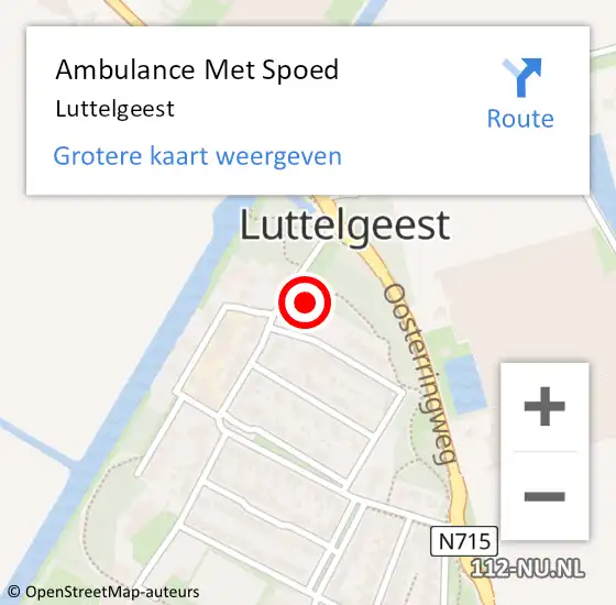Locatie op kaart van de 112 melding: Ambulance Met Spoed Naar Luttelgeest op 25 maart 2024 10:35
